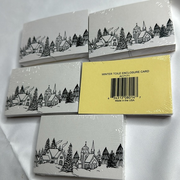 Winter Toile Enclosure Card 3.5x2.25" Pack of 50 - Picture 4 of 7